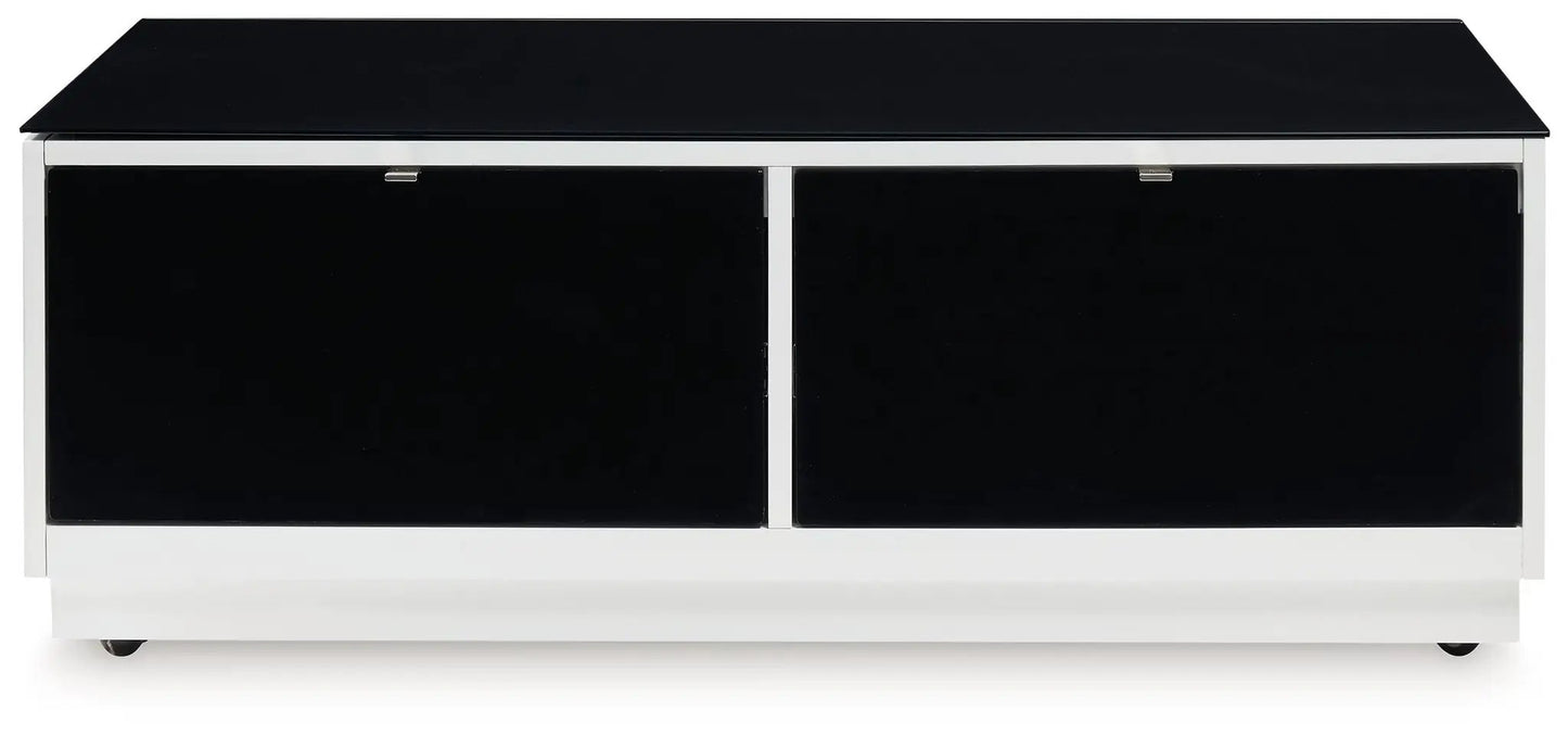 Gardoni Glass Coffee Table in White and Black