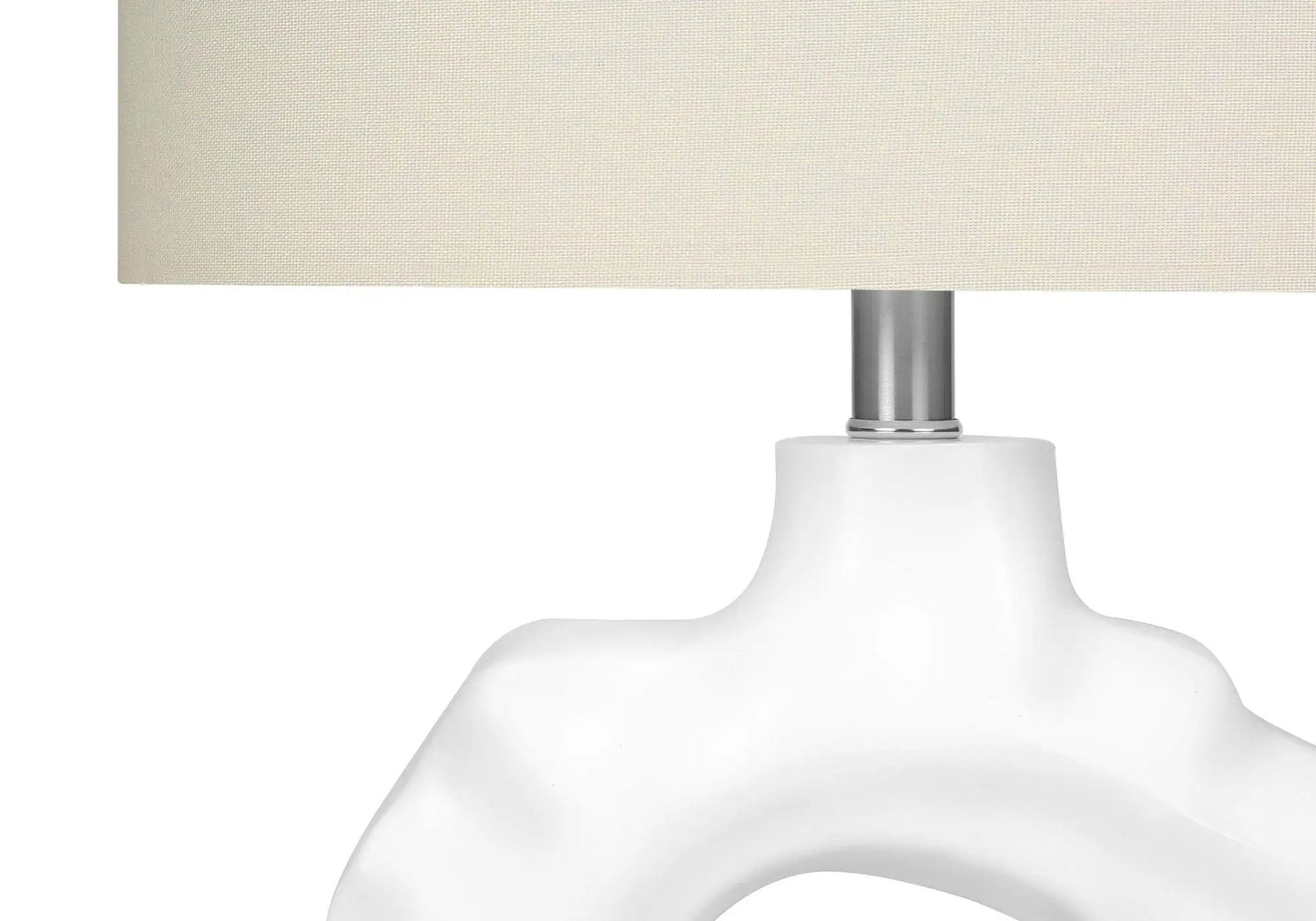 Table lamp cream shade with brushed metal neck and white ceramic base Unique Piece Furniture on Tampa Home & Garden Store