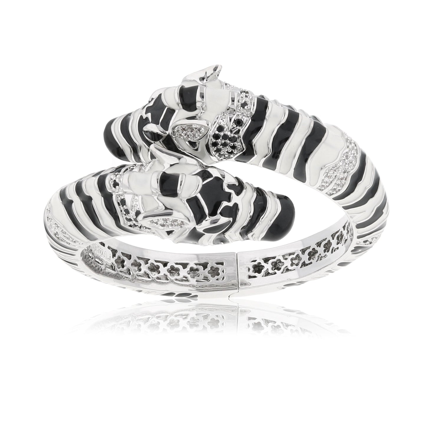 Animal Paradise Bangle Zebra bracelet by Lauren G Adams; zebra stripes with crystals on Tampa Home & Garden Store