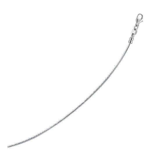 14k white gold round omega chain necklace by Bids with lobster clasp on Tampa Home & Garden Store