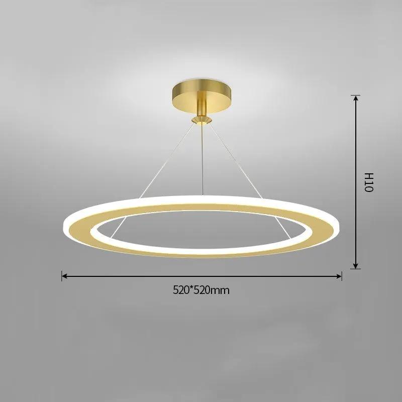 Simple Modern Circular Chandelier by Decorbites, gold finish LED ring, ceiling mounted on Tampa Home & Garden Store