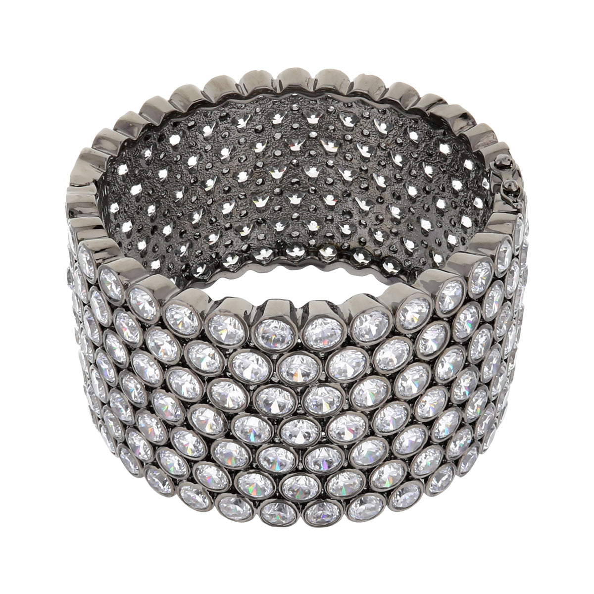 Shimmer and Glimmer Pave Bangle by Lauren G Adams, silver-tone pave crystal bracelet on Tampa Home & Garden Store
