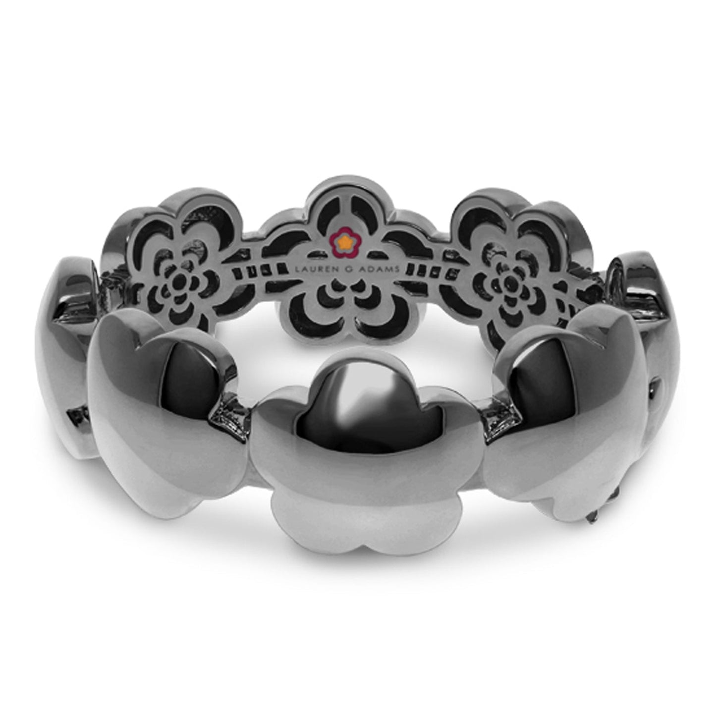 Shiny Daisy Bangle by Lauren G Adams, silver-tone floral bracelet with daisy-cutout motifs on Tampa Home & Garden Store