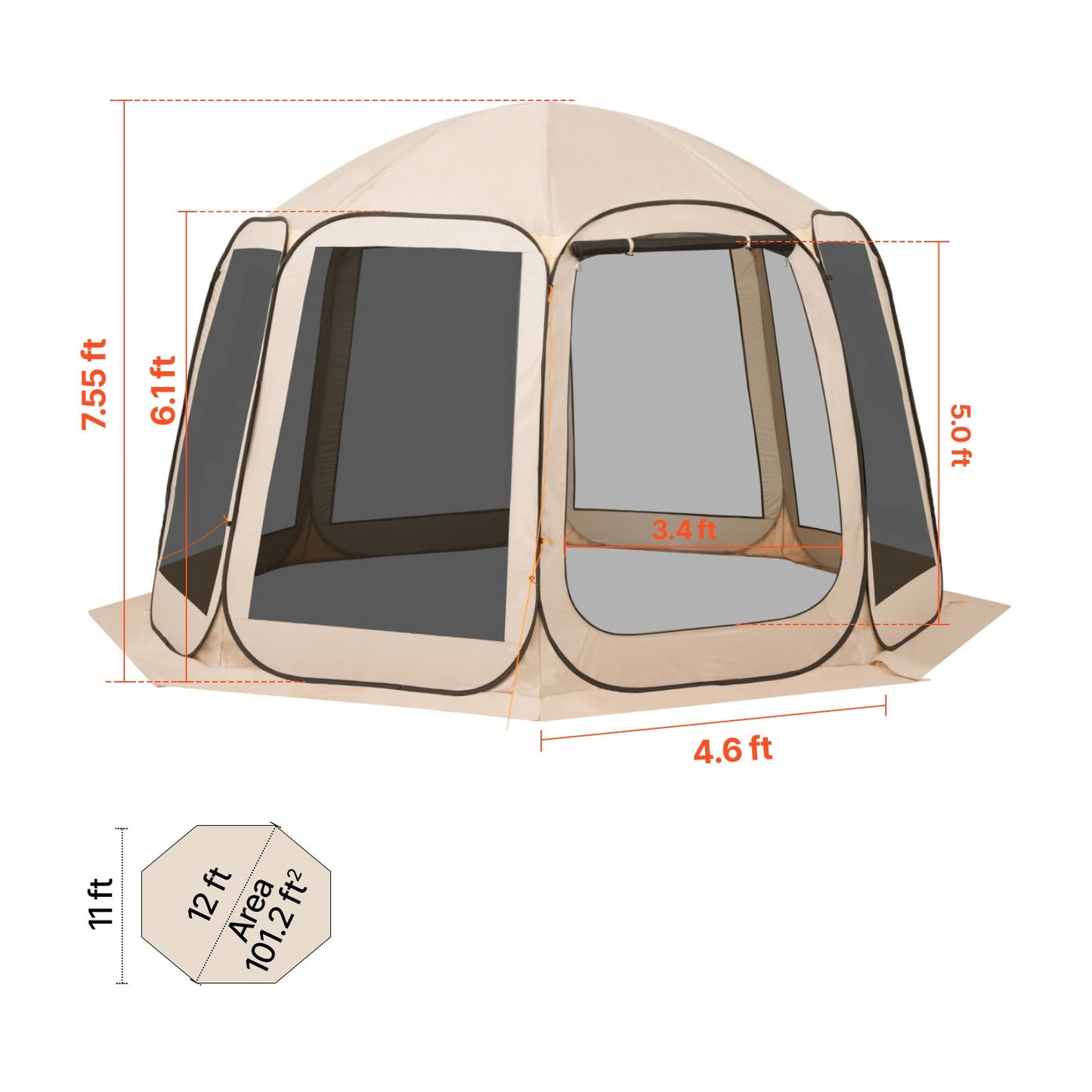 Vevor 12 X 11 Ft Mesh Screen House Tent for Patio