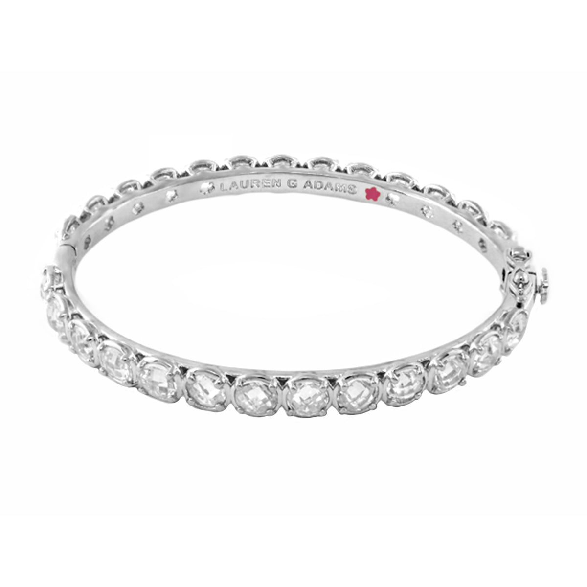Glamour by the Yard Stackable Bangle bracelet in silver-tone with clear stones, Lauren G Adams on Tampa Home & Garden Store