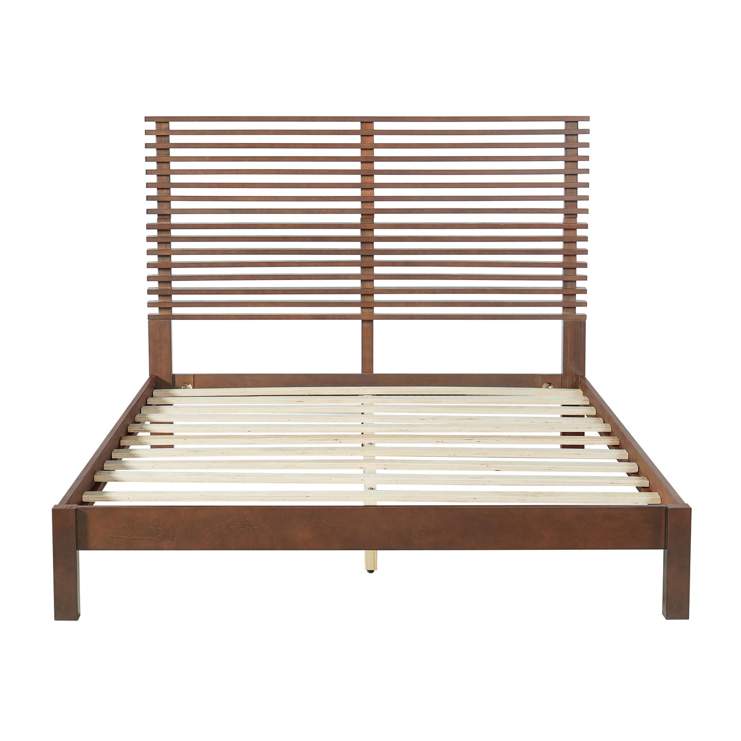 Queen Solid Wood Platform Bed in a Walnut Finish