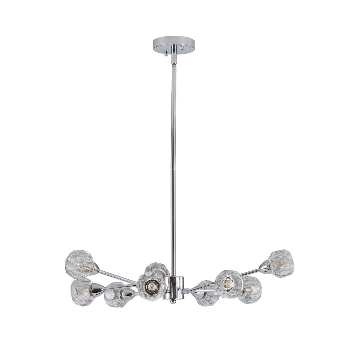 28in Modern Crystal Chandelier with 9 Lights by HouseOfZazla, chrome crystal on Tampa Home & Garden Store