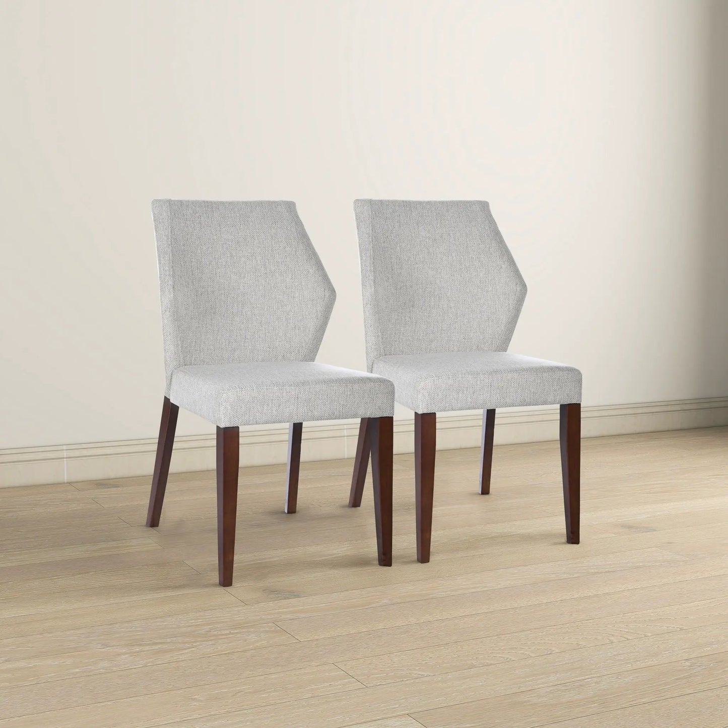 Luca Dining Chair Set of 2 Light Gray Upholstered