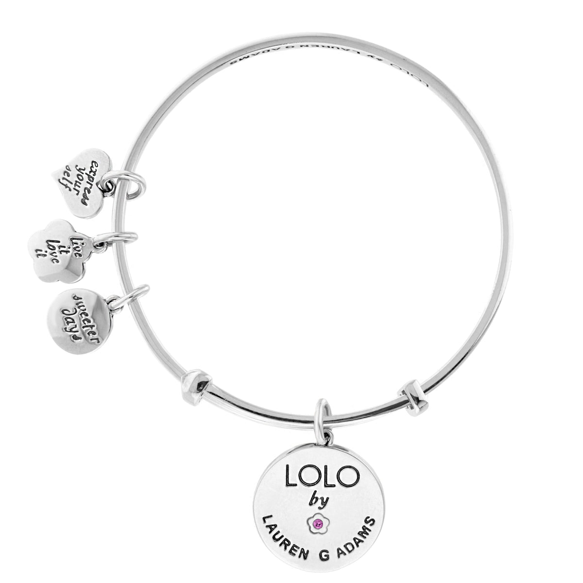 Lolo Puppy Bangle bracelet with heart charms by Lauren G Adams on Tampa Home & Garden Store
