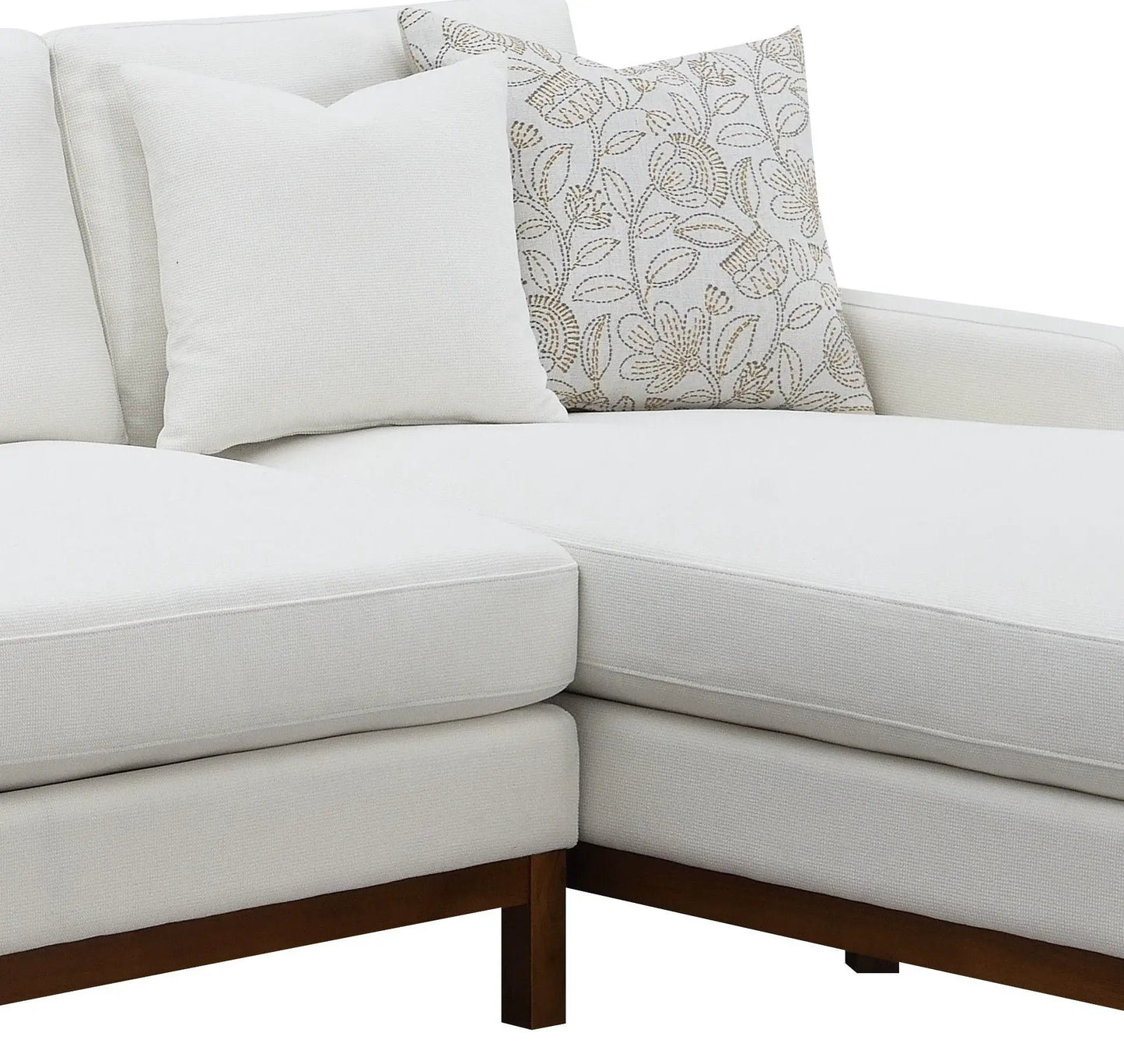 Valiant chenille ivory sectional sofa by Unique Piece Furniture with 4 pillows on Tampa Home & Garden Store