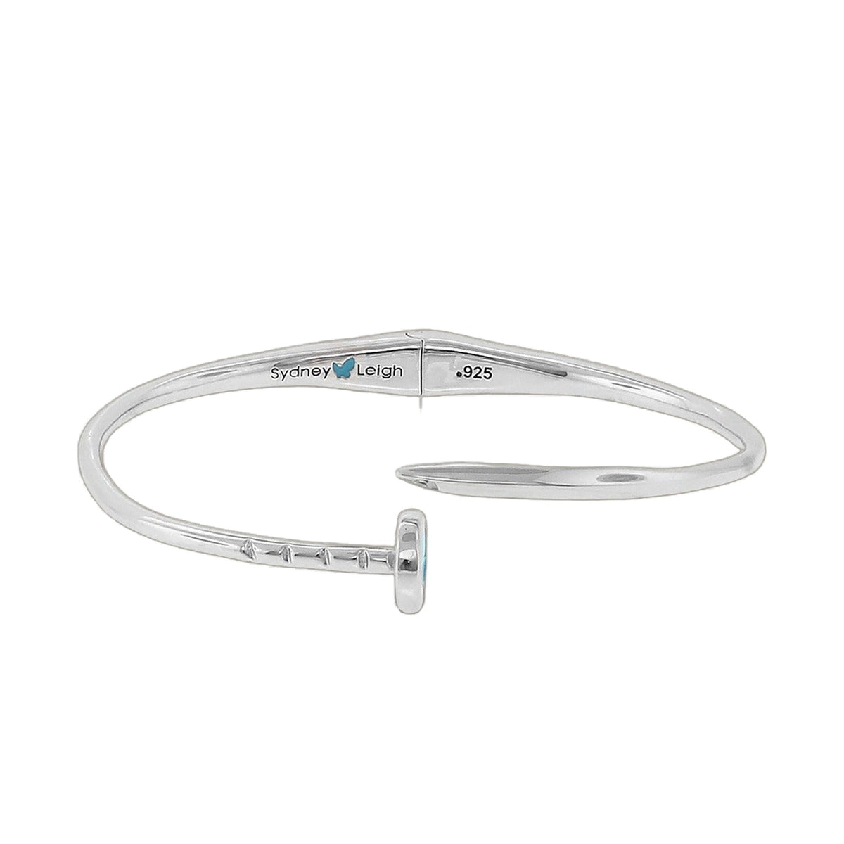 Sydney Leigh Nail Bangle hinged silver bracelet with .925 mark on Tampa Home & Garden Store