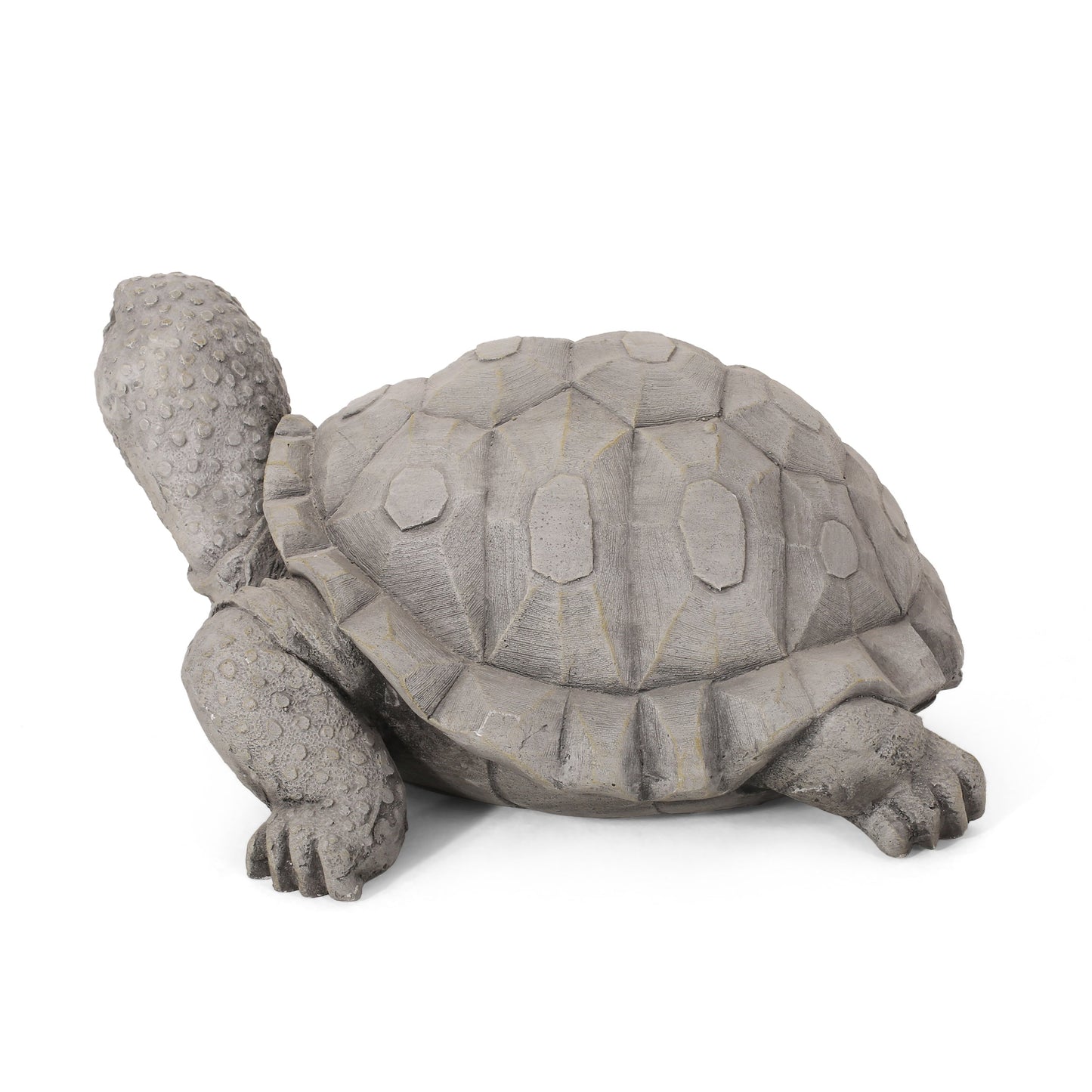 Outdoor turtle statue, gray stone finish with detailed shell and textured limbs on Tampa Home & Garden Store