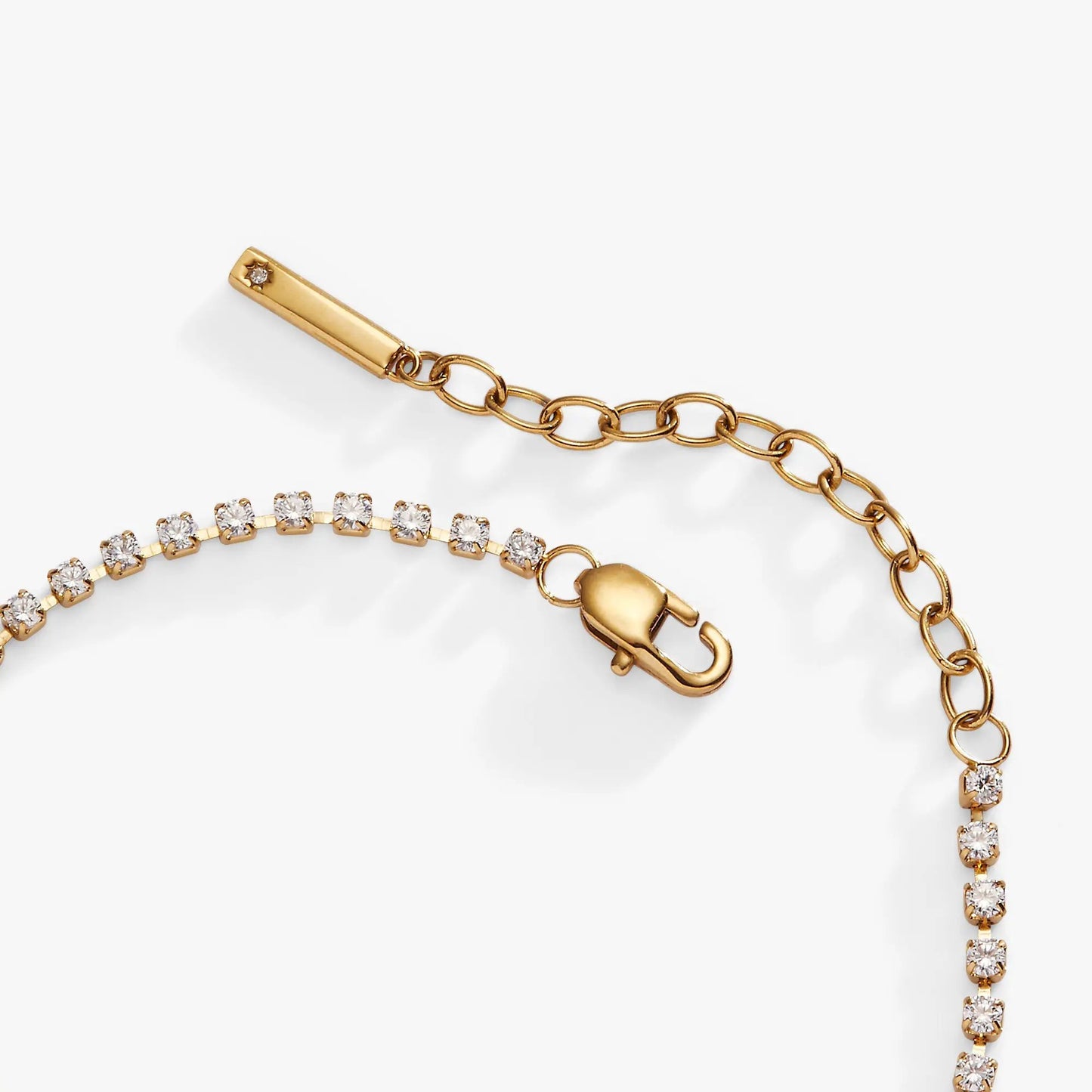 Babe Crystal Tennis Bracelet gold tone with pavé cubic zirconia stones, lobster clasp on Tampa Home & Garden Store