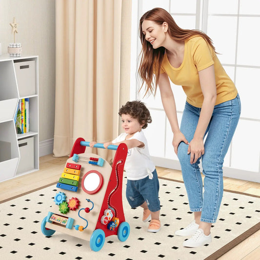 Baby push walker with handle and wheels wooden activity walker for toddlers 3 years DirectDeals on Tampa Home & Garden Store