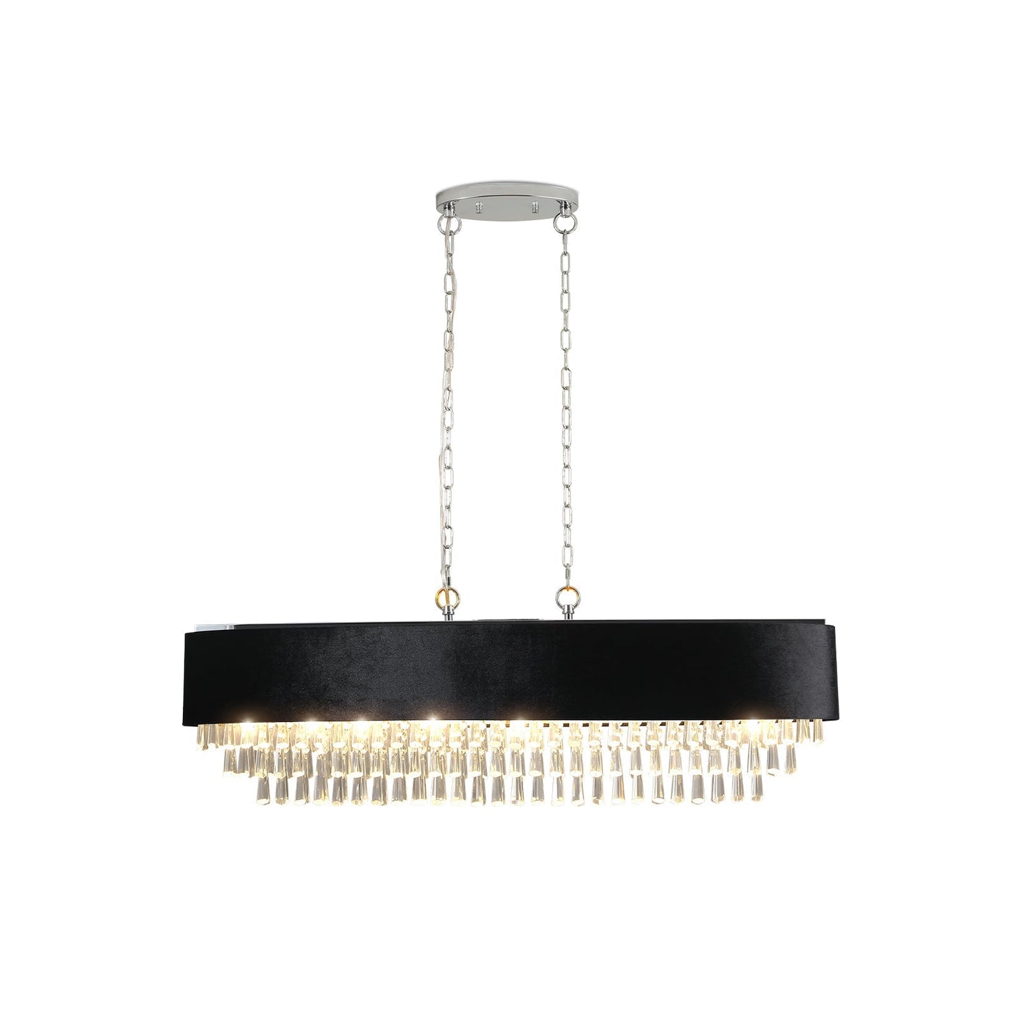 Chandelier 39' modern crystal with black velvet shade and crystal fringe HouseOfZazla on Tampa Home & Garden Store