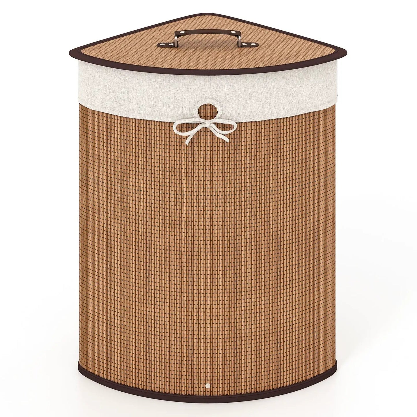 Corner Bamboo Hamper Laundry Basket-Brown - Tampa Home & Garden Store