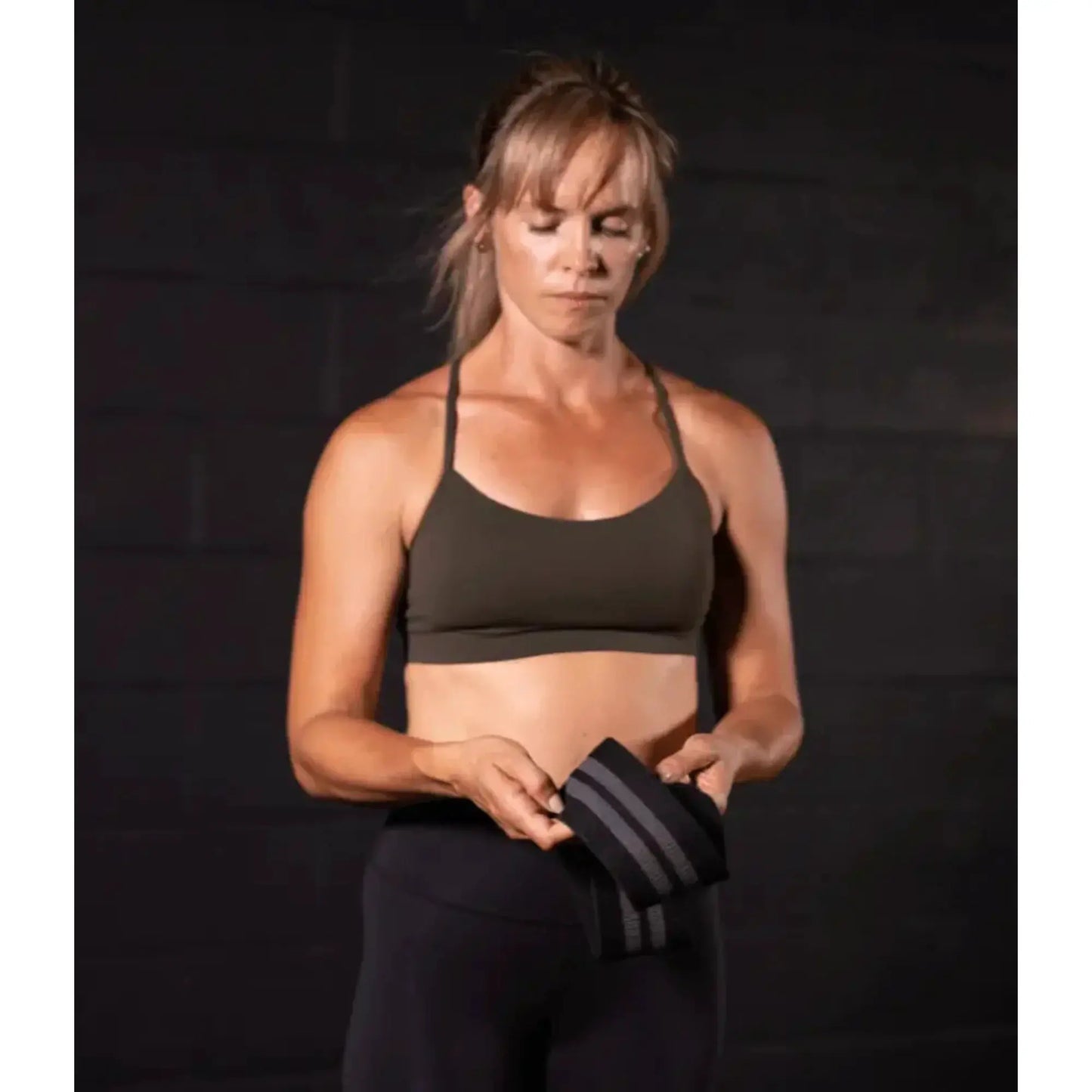 Band fabric resistance band with gray stripes, Aletha Health exercise bands on Tampa Home & Garden Store