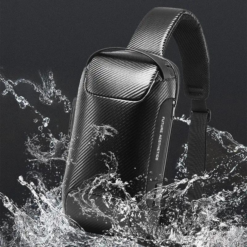 Bange Mens Waterproof Chest Bag Messenger Usb