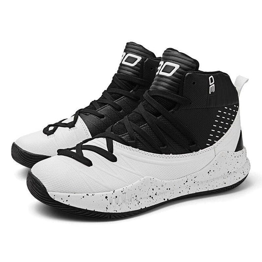 Stevvex basketball shoes black white high-top cushioning breathable outdoor non-slip outsole on Tampa Home & Garden Store