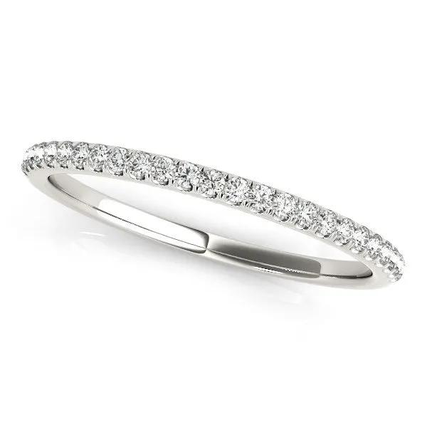 14k white gold round diamond pave wedding band 1/8 cttw Bids.com on Tampa Home & Garden Store