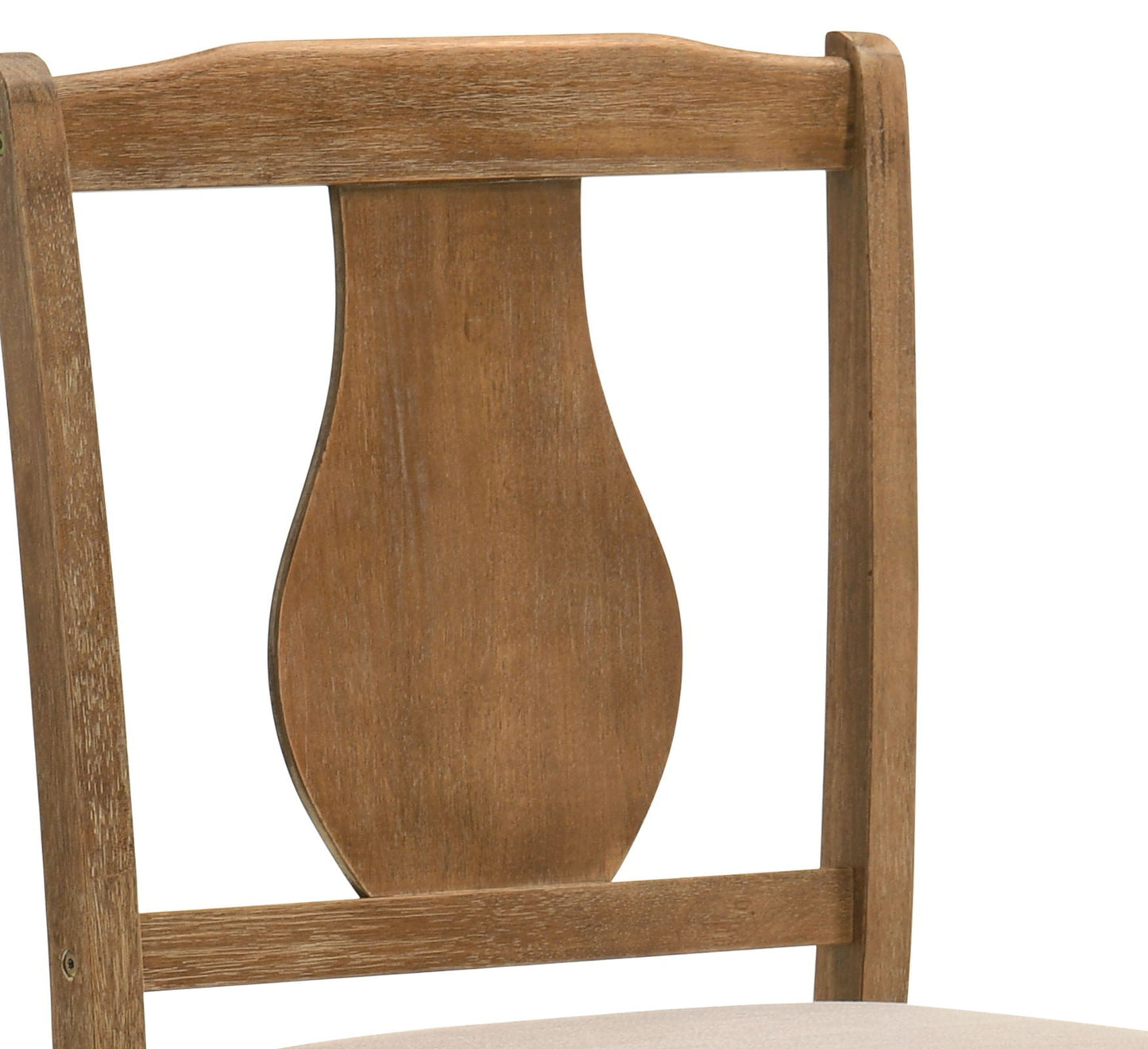Kayee 5 Pieces Pack Dining Set weathered oak chair back with curved splat and beige seat on Tampa Home & Garden Store