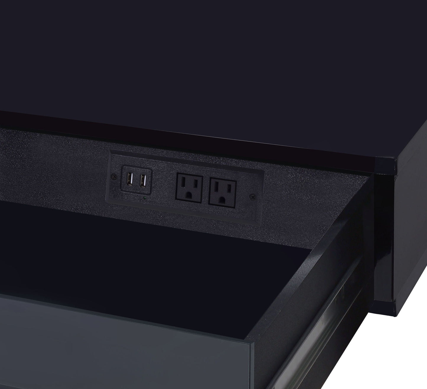 Coleen high gloss writing desk with USB ports black by HouseOfZazla on Tampa Home & Garden Store