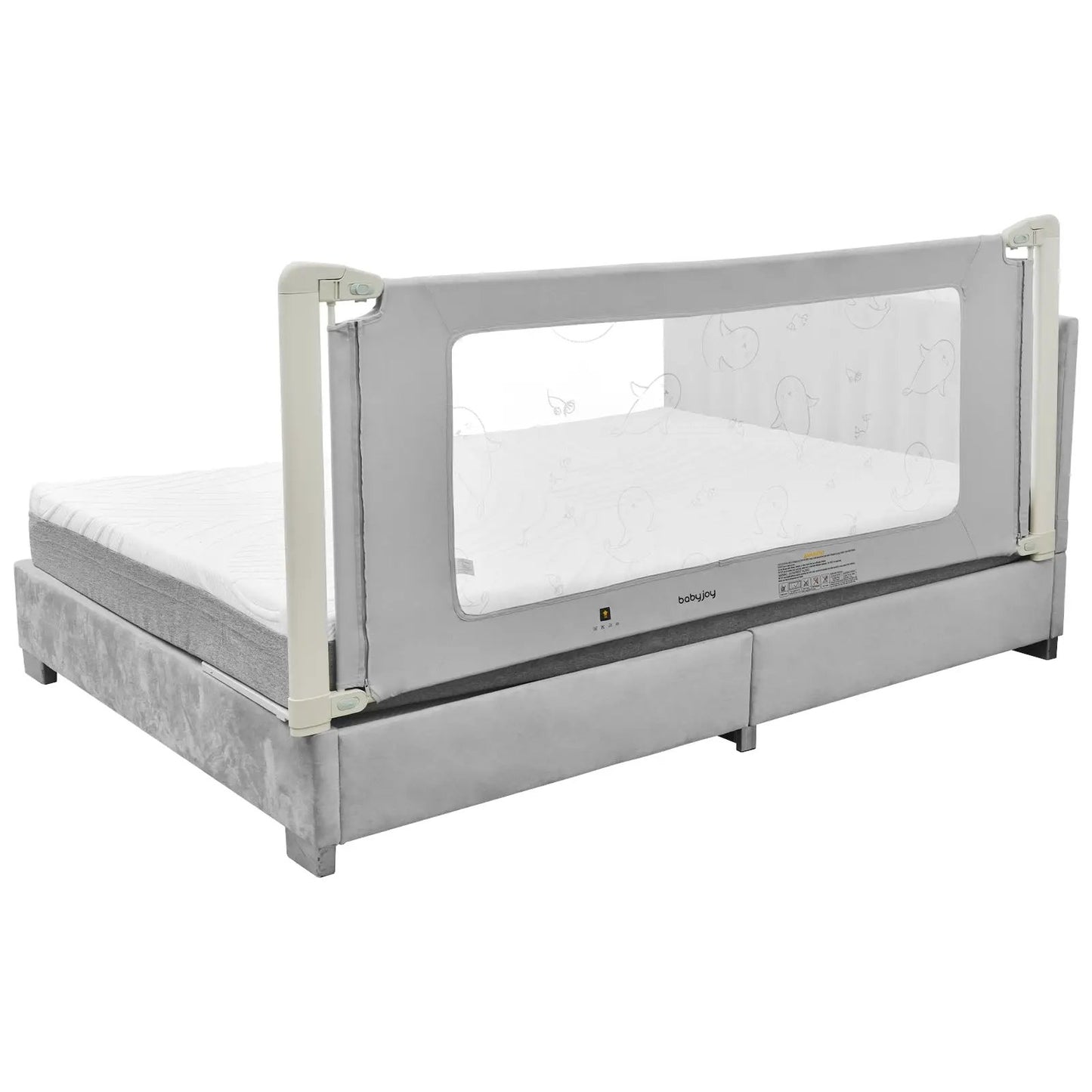 Bed Rail Guard for Toddlers gray height adjustable with mesh by babyjoy on Tampa Home & Garden Store