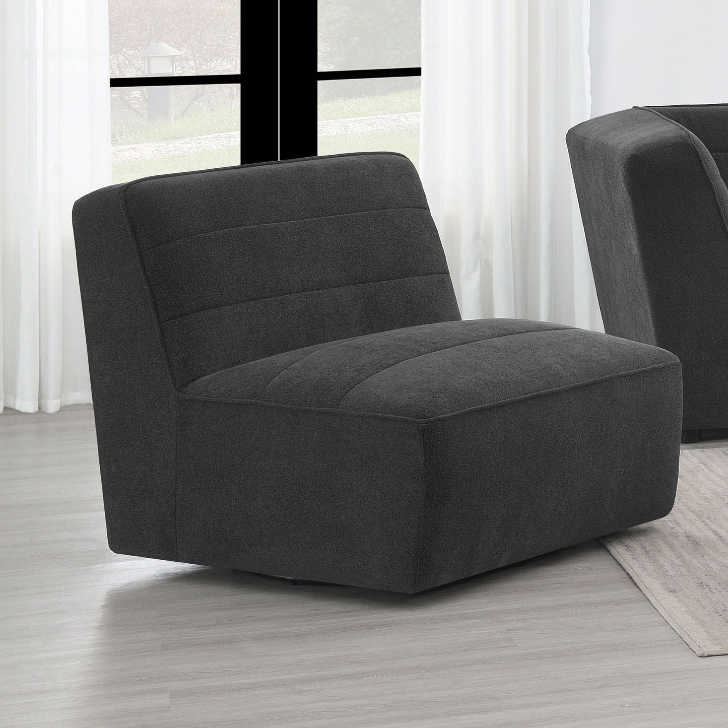 Ortega upholstered armless chairs in charcoal gray fabric by HouseOfZazla, set of 2 on Tampa Home & Garden Store