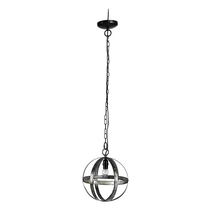 Metal Chandelier With Adjustable Chain Gray