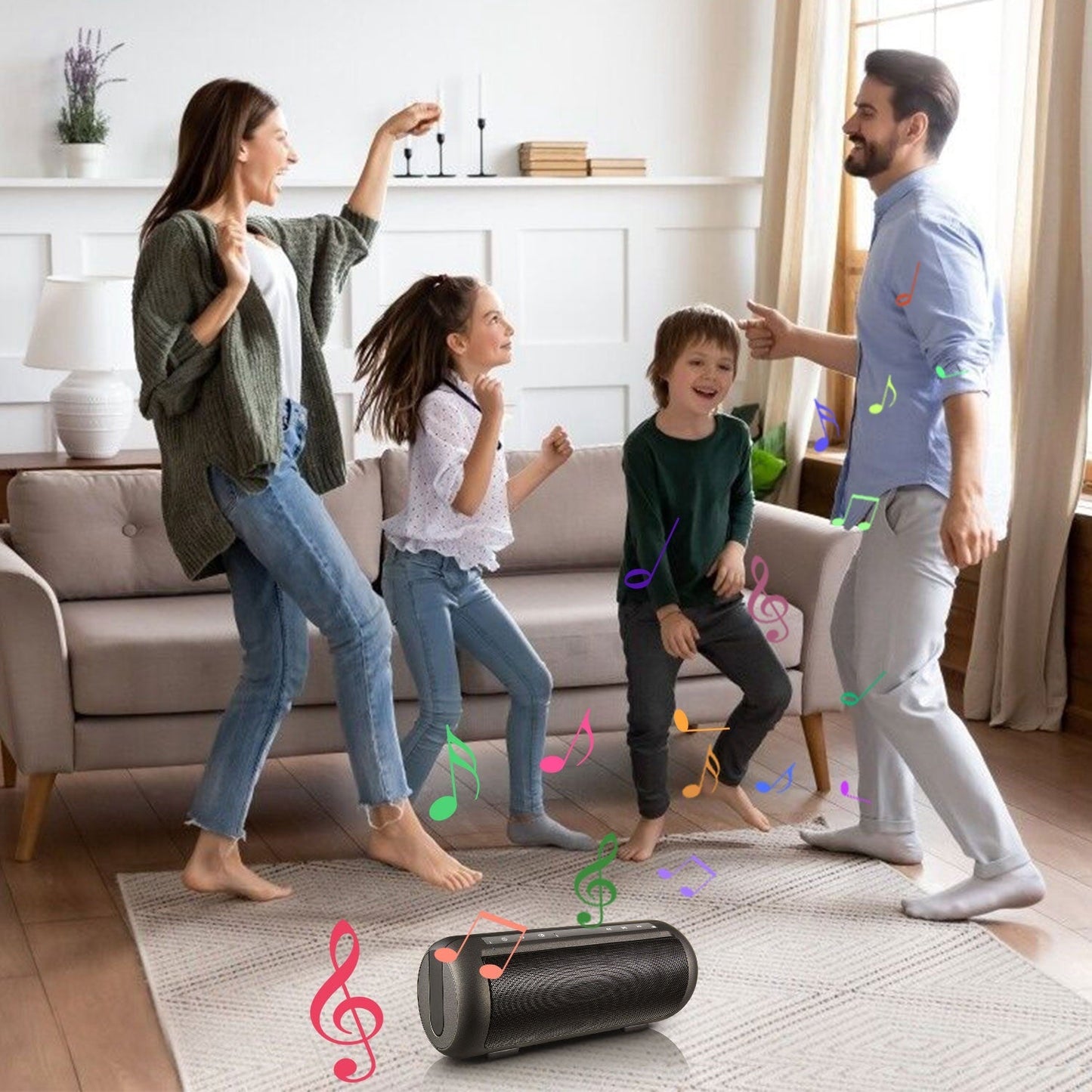 iRola GemGear wireless speaker, black Bluetooth with dual subwoofers and mic/aux; family party on Tampa Home & Garden Store