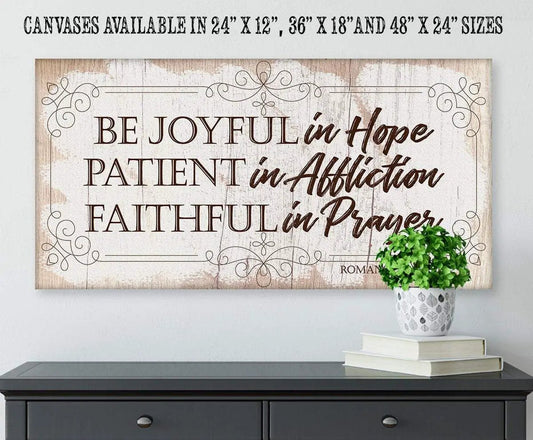 Be Joyful in Hope large canvas wall art by Lone Star Art rustic beige wood panel on Tampa Home & Garden Store