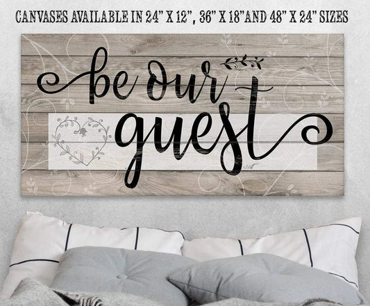 Be Our Guest canvas wall art on wood frame decor Lone Star Art on Tampa Home & Garden Store