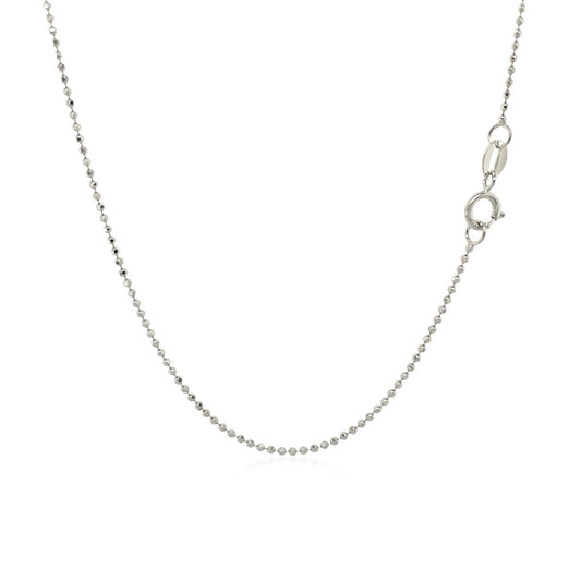 14k white gold diamond-cut bead chain necklace, 1.0mm, by Bids.com on Tampa Home & Garden Store