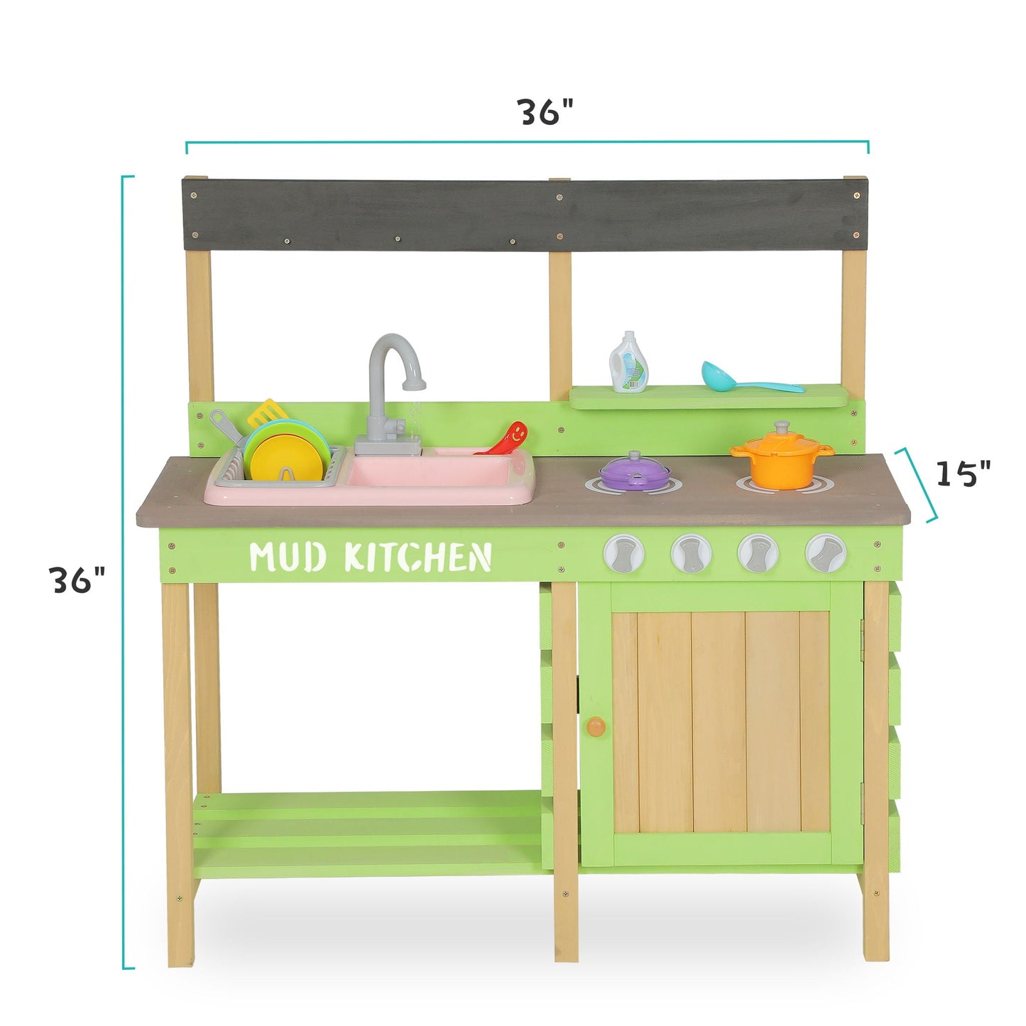 Kids Wooden Mud And Water Play Kitchen Set