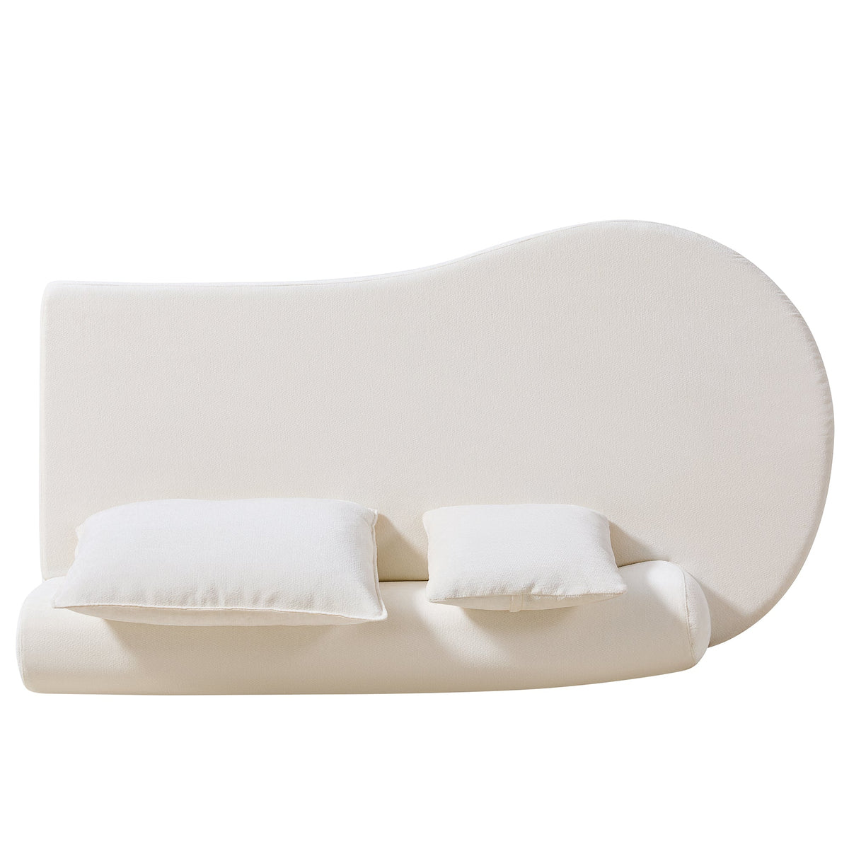 138.6-inch modern curved modular sectional sofa in cream with two cushions on Tampa Home & Garden Store