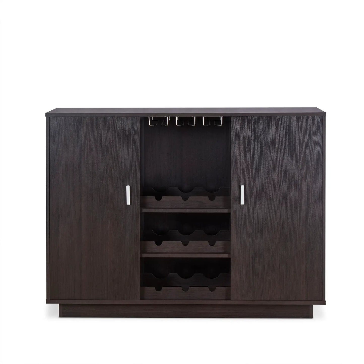 Hazen Wine Cabinet II Espresso With Stemware Rack