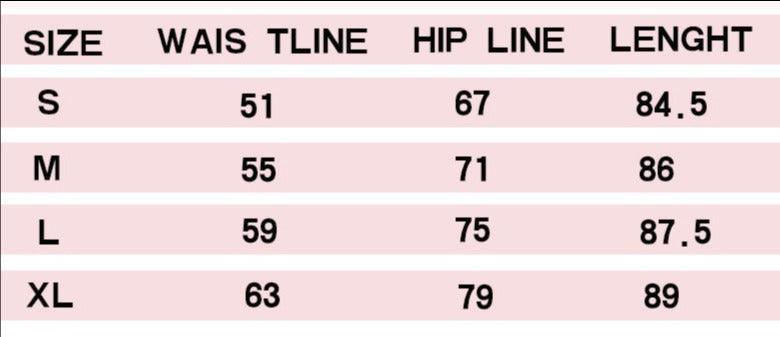 Stevvex ST75LGRTYY733 leggings size chart waist 51–63, hip 67–79, length 84.5–89 S–XL on Tampa Home & Garden Store