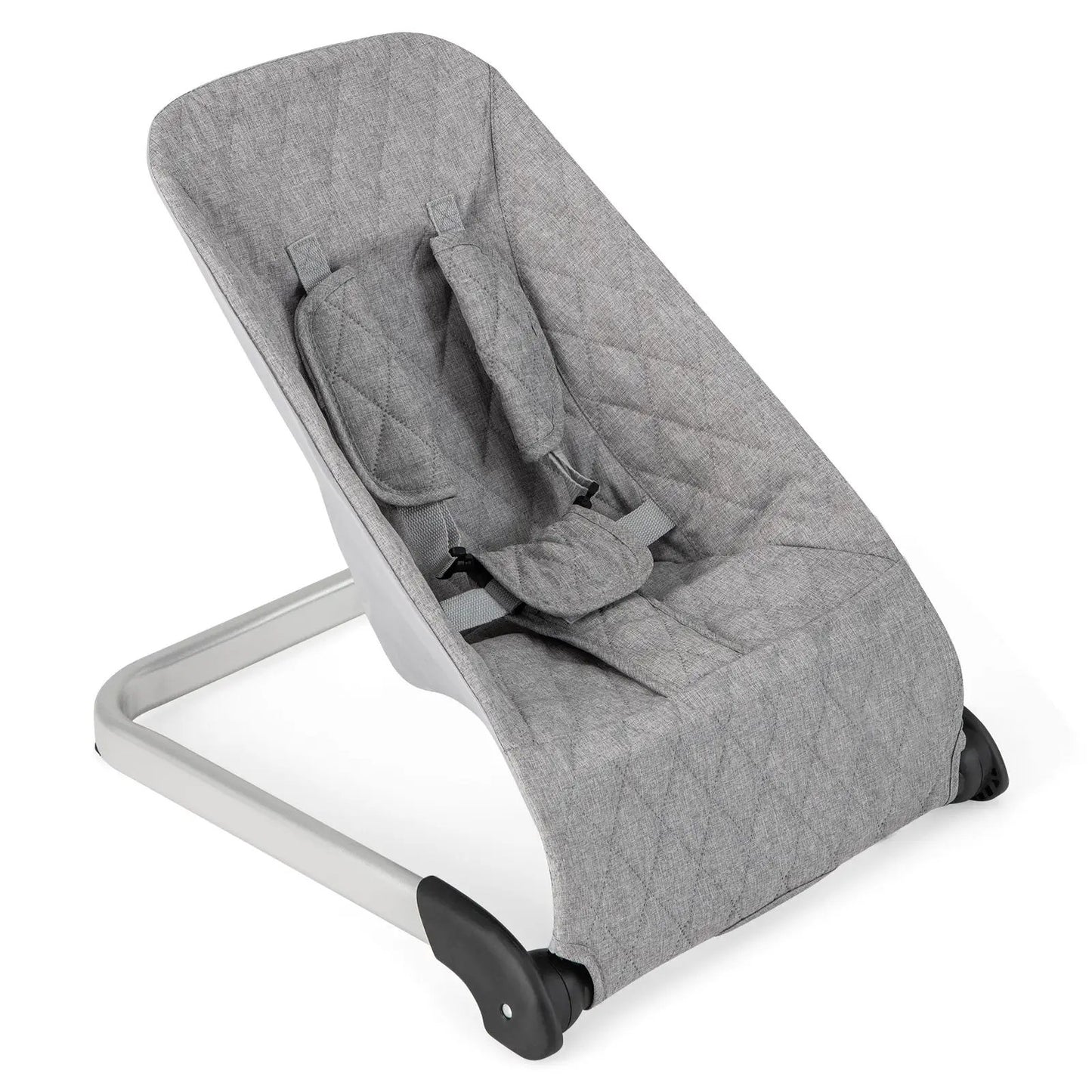 Baby Bouncer Seat gray quilted fabric with aluminum frame and rocking base DirectDeals on Tampa Home & Garden Store