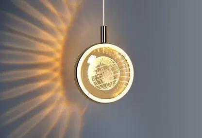 Bedroom gold-tone crystal chandelier circular pendant with warm glow globe by Decorbites on Tampa Home & Garden Store