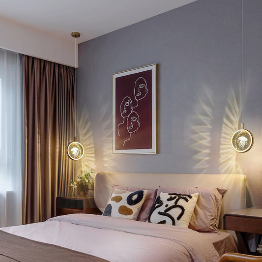 Bedroom Bedside Nordic Interior Carved Earth Bar Jellyfish Crystal Chandelier - Tampa Home & Garden Store