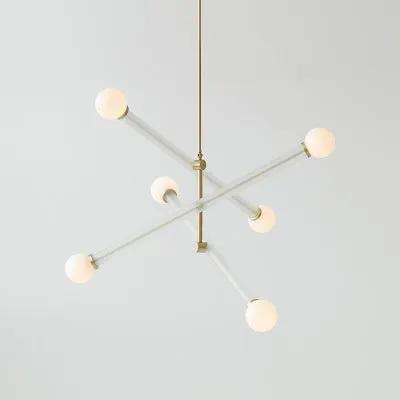 Kids Chandelier with LED bulbs, gold central rod and white arms on Tampa Home & Garden Store