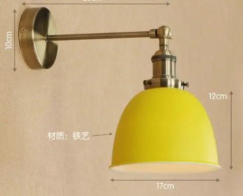 Bedroom lights with iron shade wall sconce, yellow metal shade, brass-tone arm by Decorbites on Tampa Home & Garden Store
