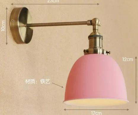 Bedroom lights with iron shade wall sconce in pink with brass hardware by Decorbites on Tampa Home & Garden Store