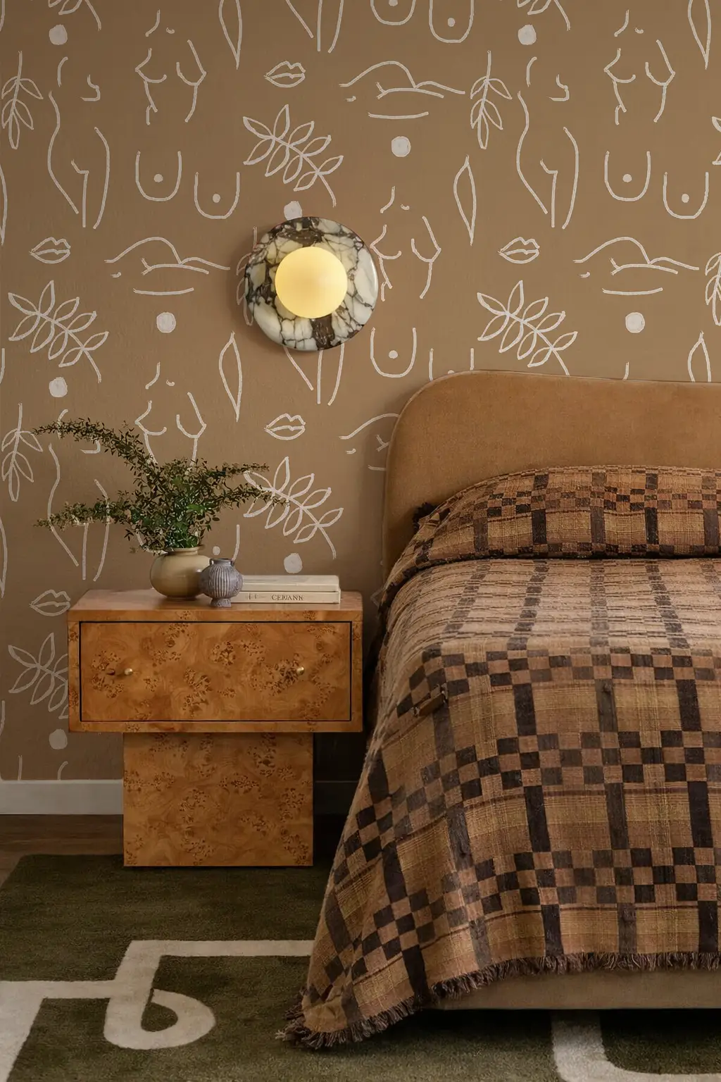 Wallpaper Neutral Nudes Coco and White by Samantha Santana Creative with cocoa backdrop on Tampa Home & Garden Store