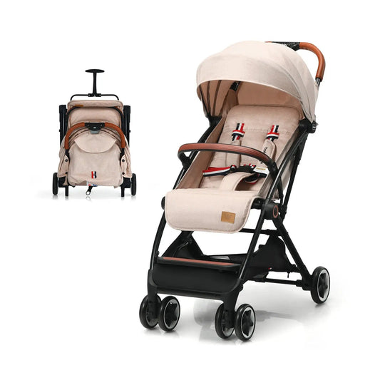 Lightweight aluminium frame baby stroller with net fabric, shown open and folded DirectDeals on Tampa Home & Garden Store
