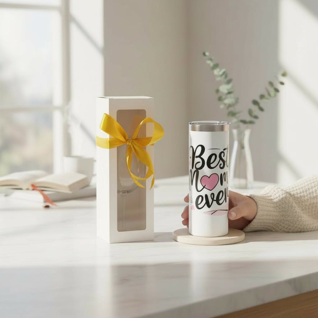 the Best Mom Ever White Skinny Tumbler And Gift