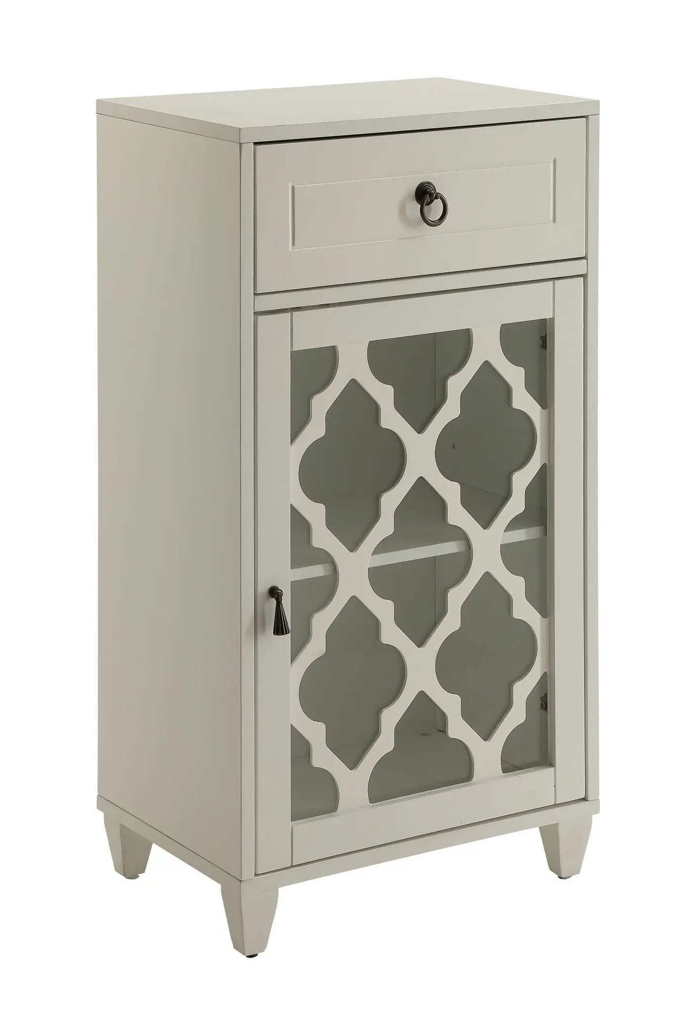 Ceara Accent Table With Drawer and Glass Door