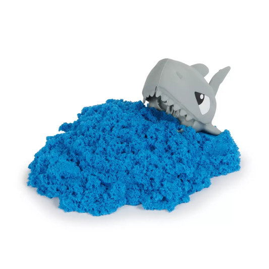 Kinetic Sand Surprise Wild Critters blue sand with gray shark mold, sand toy set on Tampa Home & Garden Store