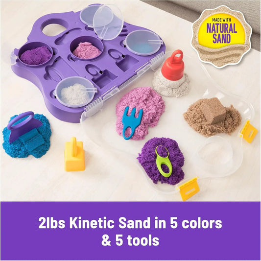 Kinetic Sand Variety Case 2 lb play sand set with 5 colors and included tools on Tampa Home & Garden Store