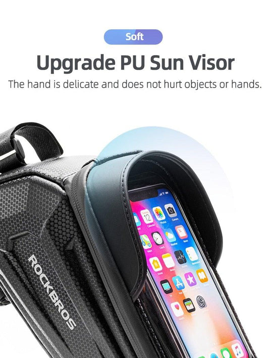 Rockbros front bag for bikes with waterproof touch-screen pocket for 6.5in phone top tube on Tampa Home & Garden Store